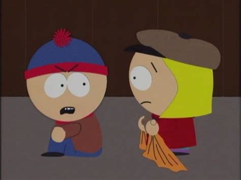 South Park Two Guys Naked in a Hot Tub Season 3 E 8 • 07/21/1999 Stan's parents drag him along to Mr. Mackey's meteor shower party, where he is sent down into the basement to play with Pip, Butters and Dougie.